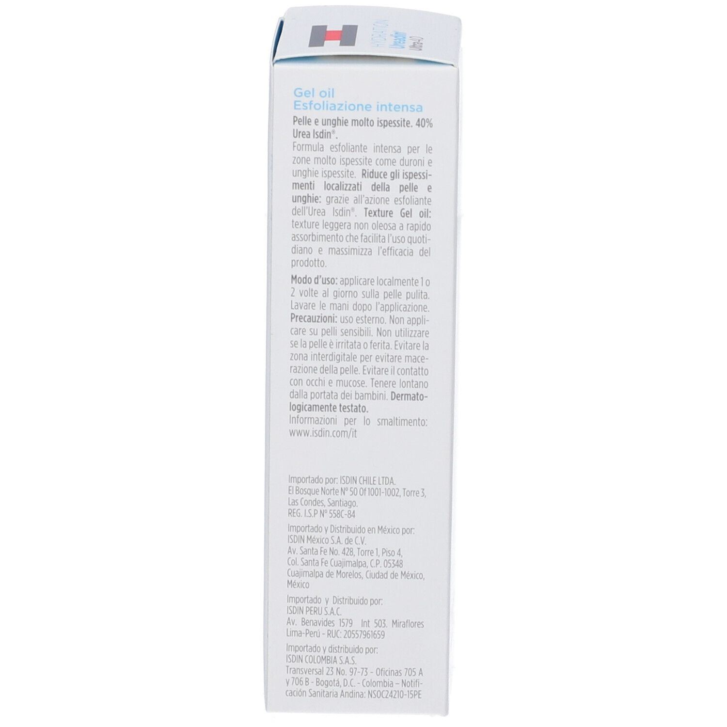 Dos de l'emballage du produit. Texte multilingue. Contient des informations sur les ingrédients et l'utilisation.