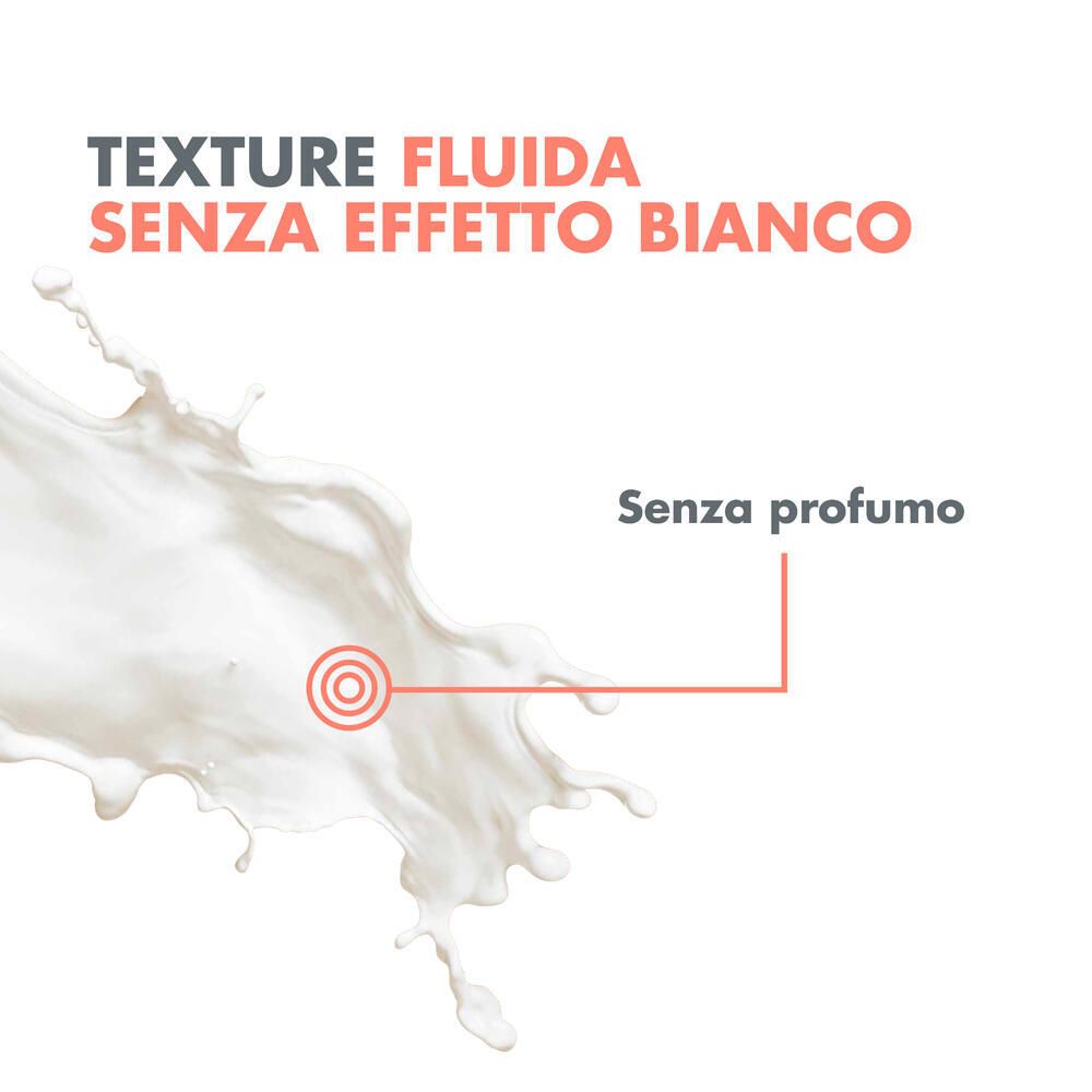 Weißer Spritzer. Text: Textur flüssig, ohne Weißeffekt, ohne Parfüm.