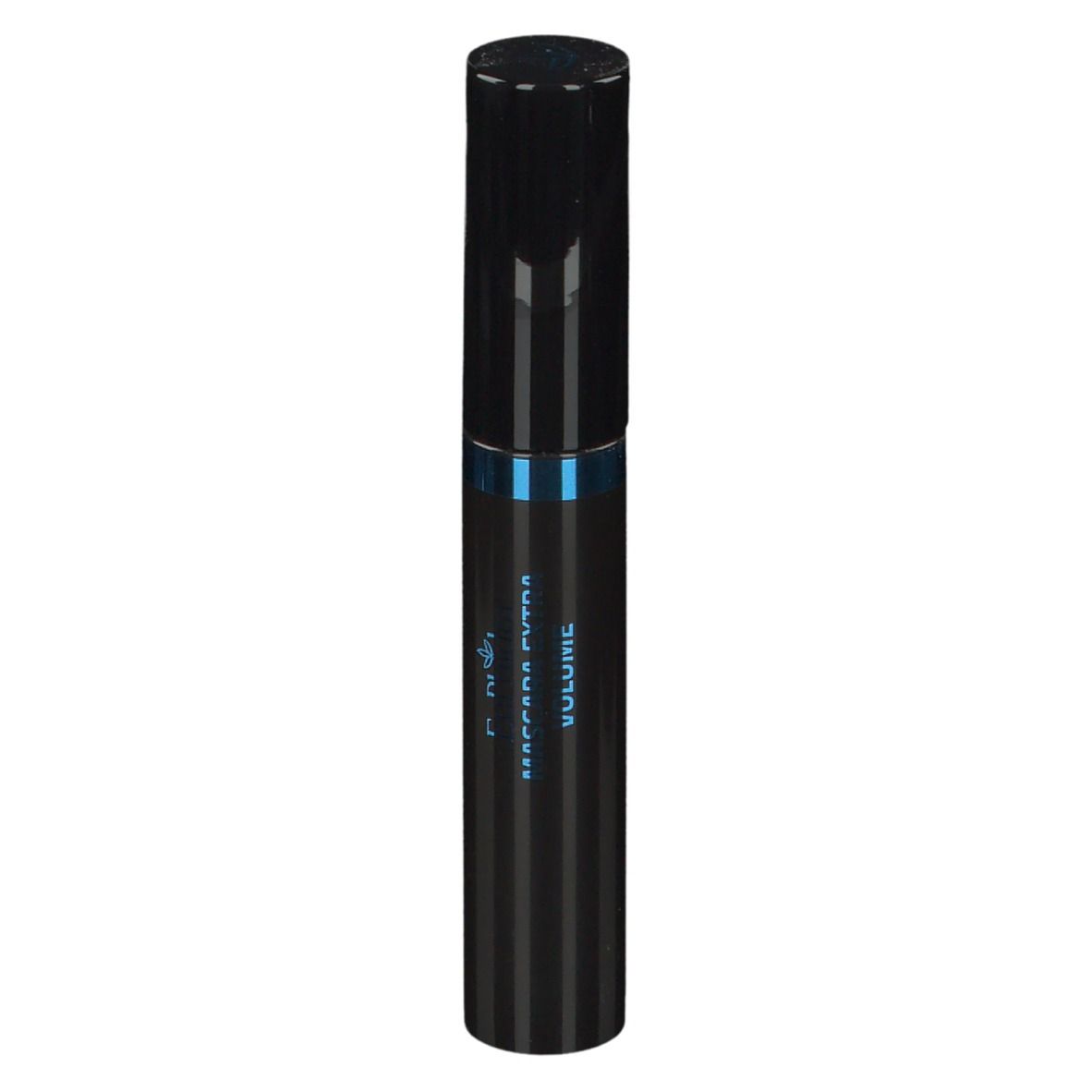 Mascara noir avec accent bleu. Rayures verticales. Marque EuPhidra visible.