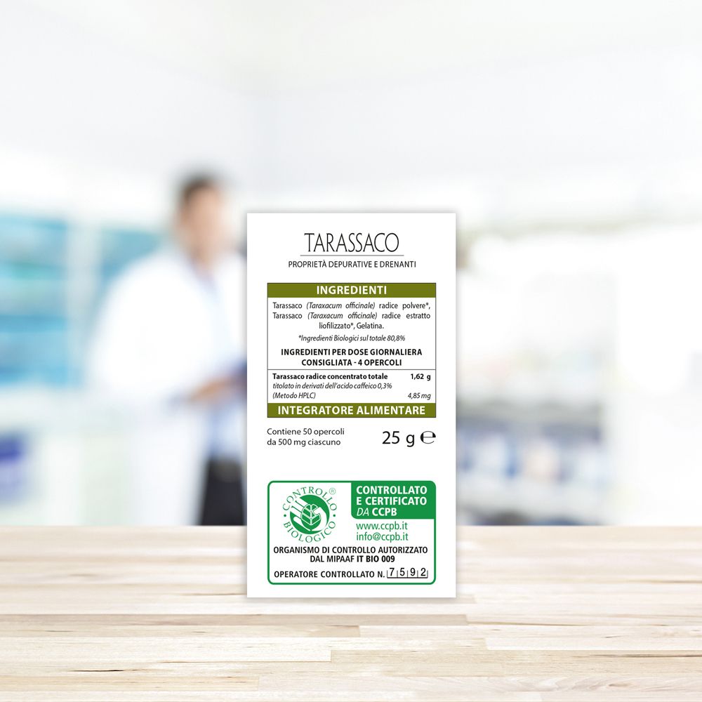 Dos de l'emballage du produit avec ingrédients et certifications.