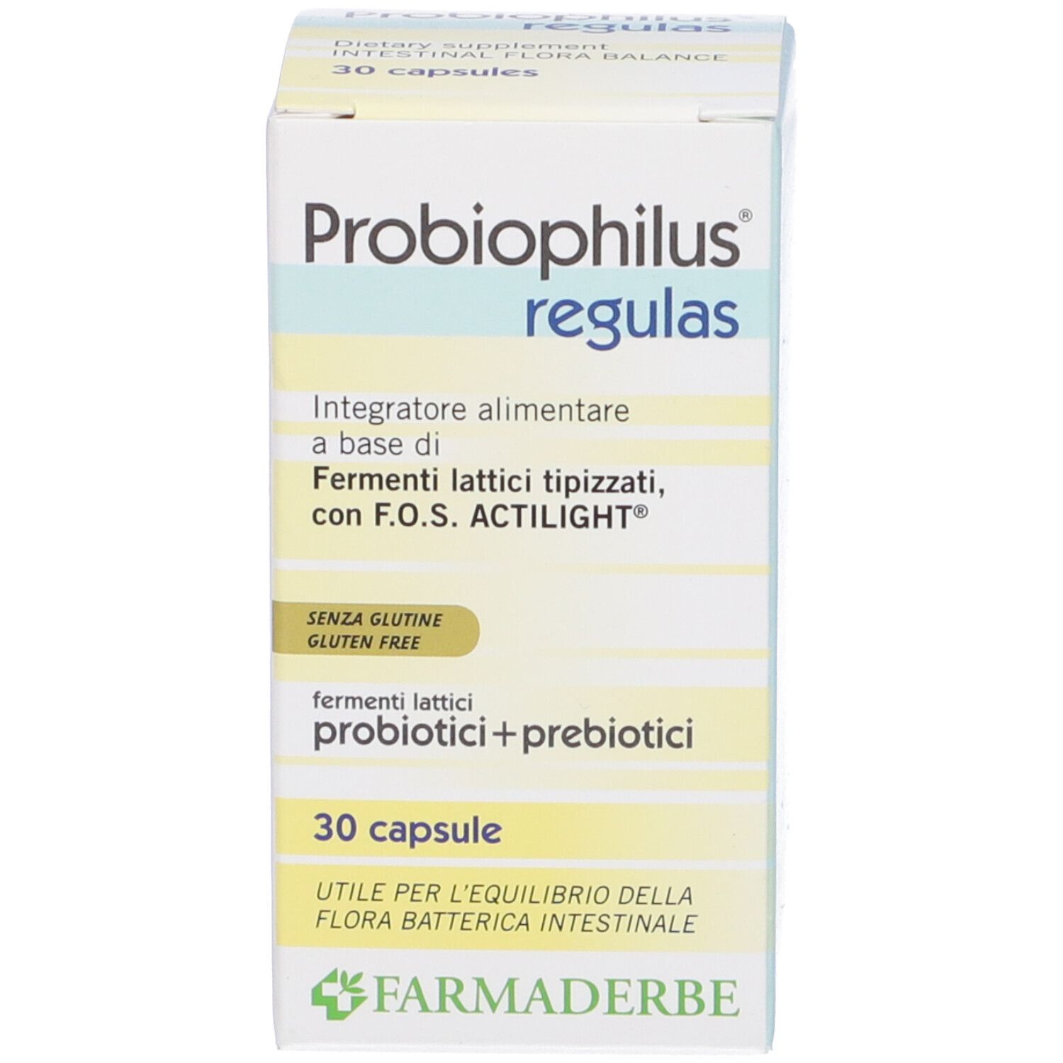 Schachtel mit Produktnamen und '30 Kapseln'. Enthält Informationen über Inhaltsstoffe und Marke.