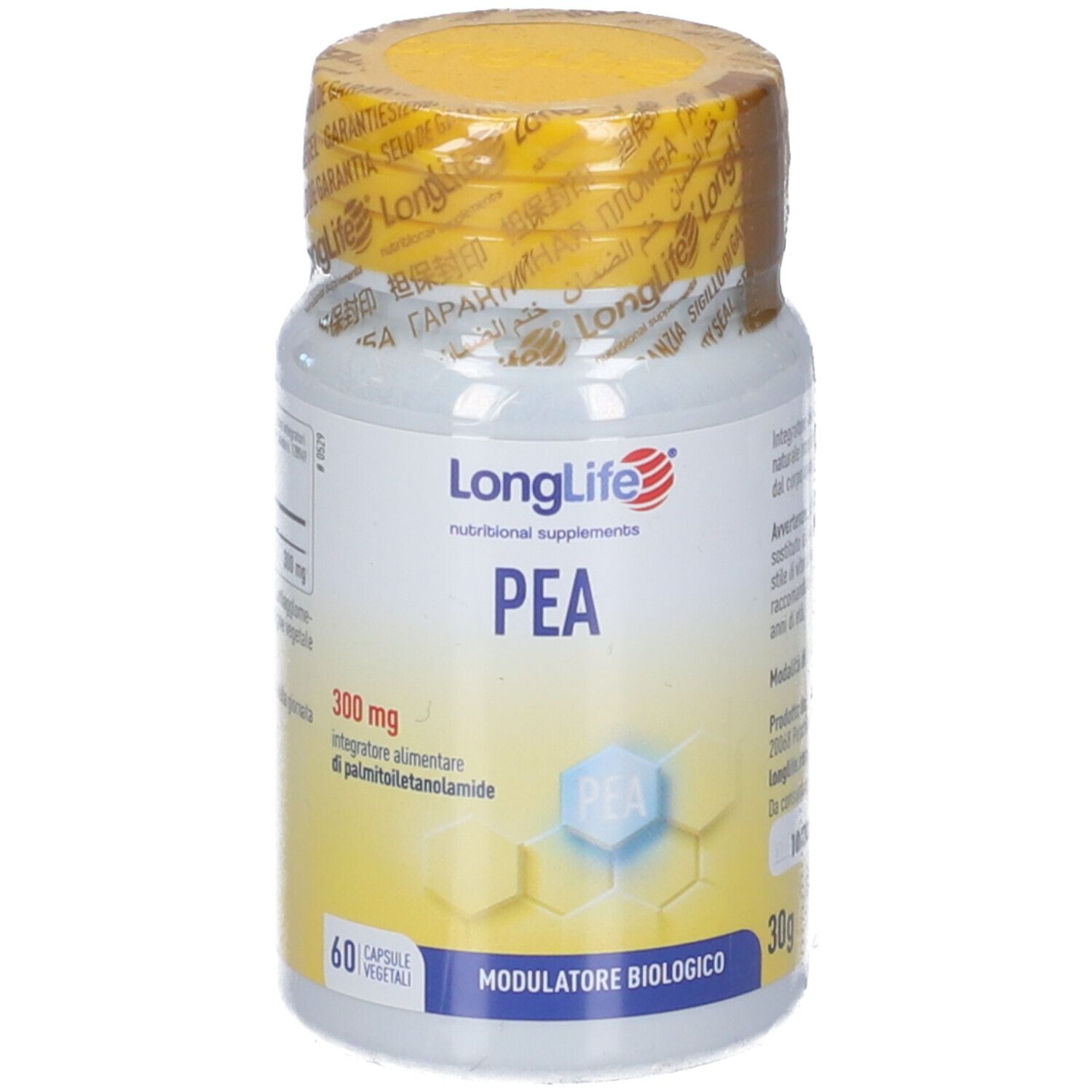 Gélules LongLife PEA, 300 mg, 60 gélules végétales, 30g.