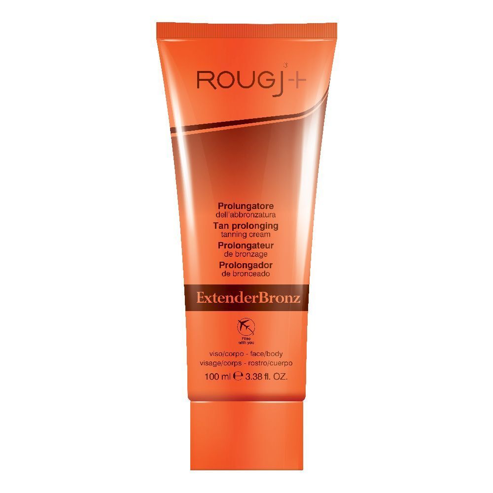 Orange Tube mit Produktnamen und Text. Enthält "ExtenderBronz" und "ROUGJ+".