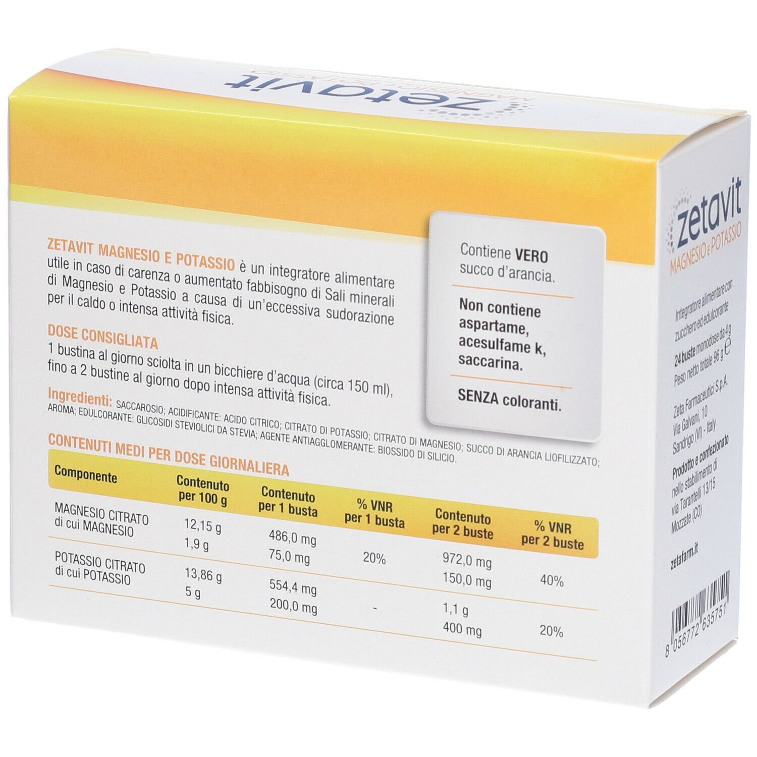 Zetavit Magnesium und Kalium Nahrungsergänzungsmittel