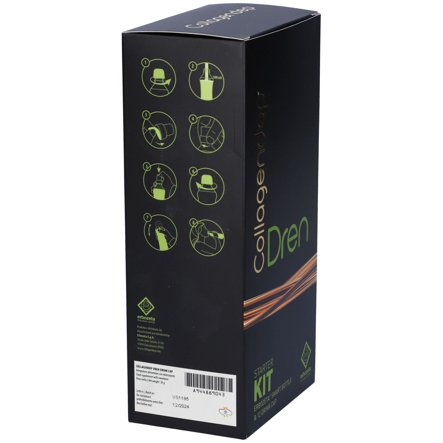 Collagendep Drain Starter Kit 12 bouchons + Smart Bottle