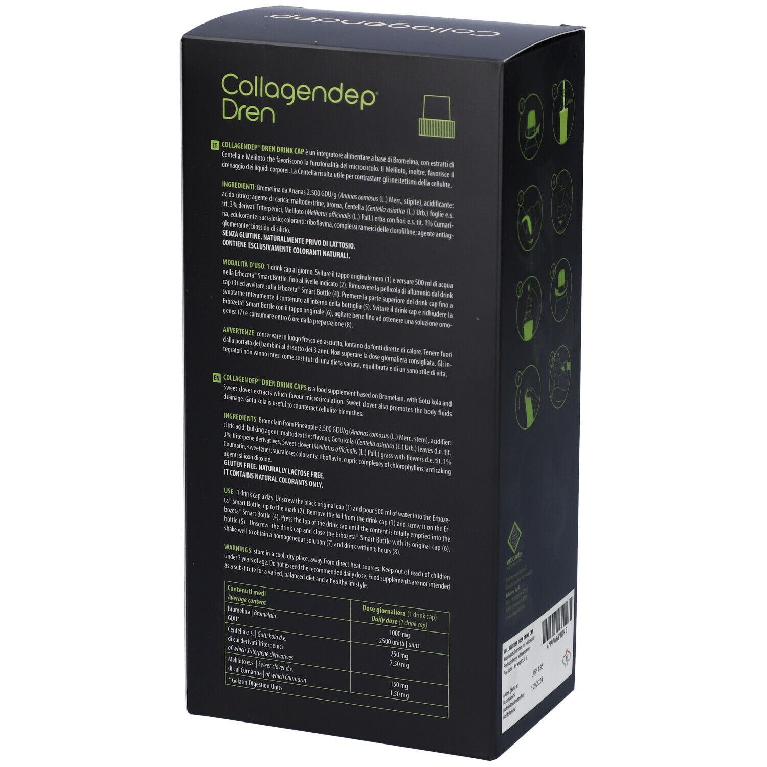 Collagendep Drain Starter Kit 12 bouchons + Smart Bottle