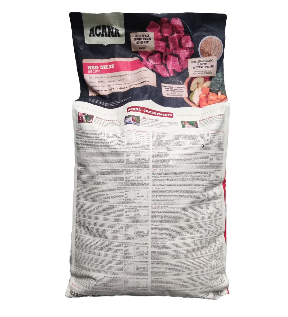 Acana Red Meat Trockenfutter für Hunde, 11,4kg.