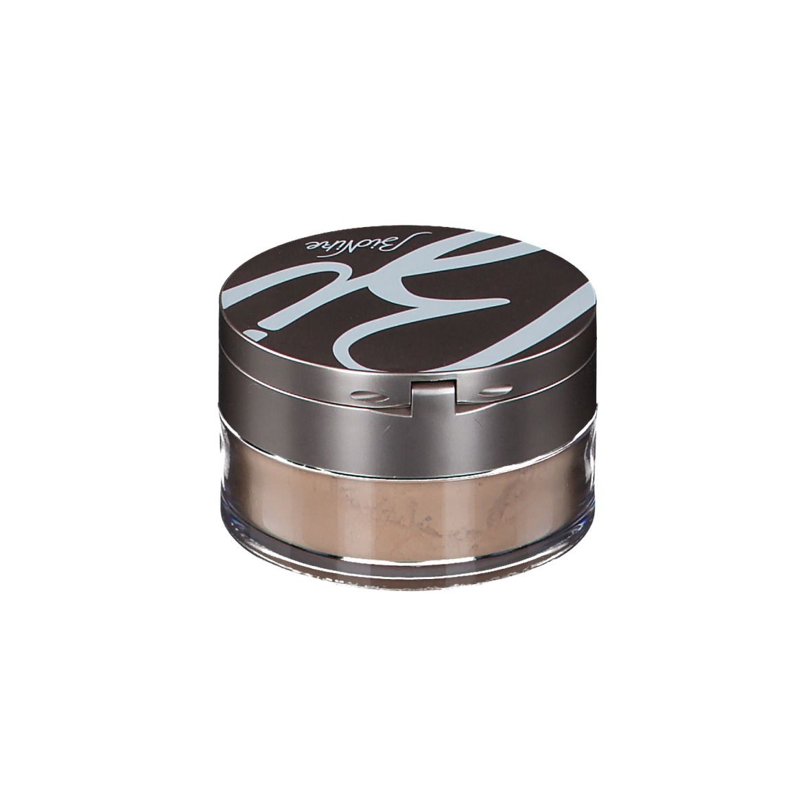 BioNike Voile Touch Puder in Dose. Deckel mit Logo. Dose mit Puder. Braune Farbe.