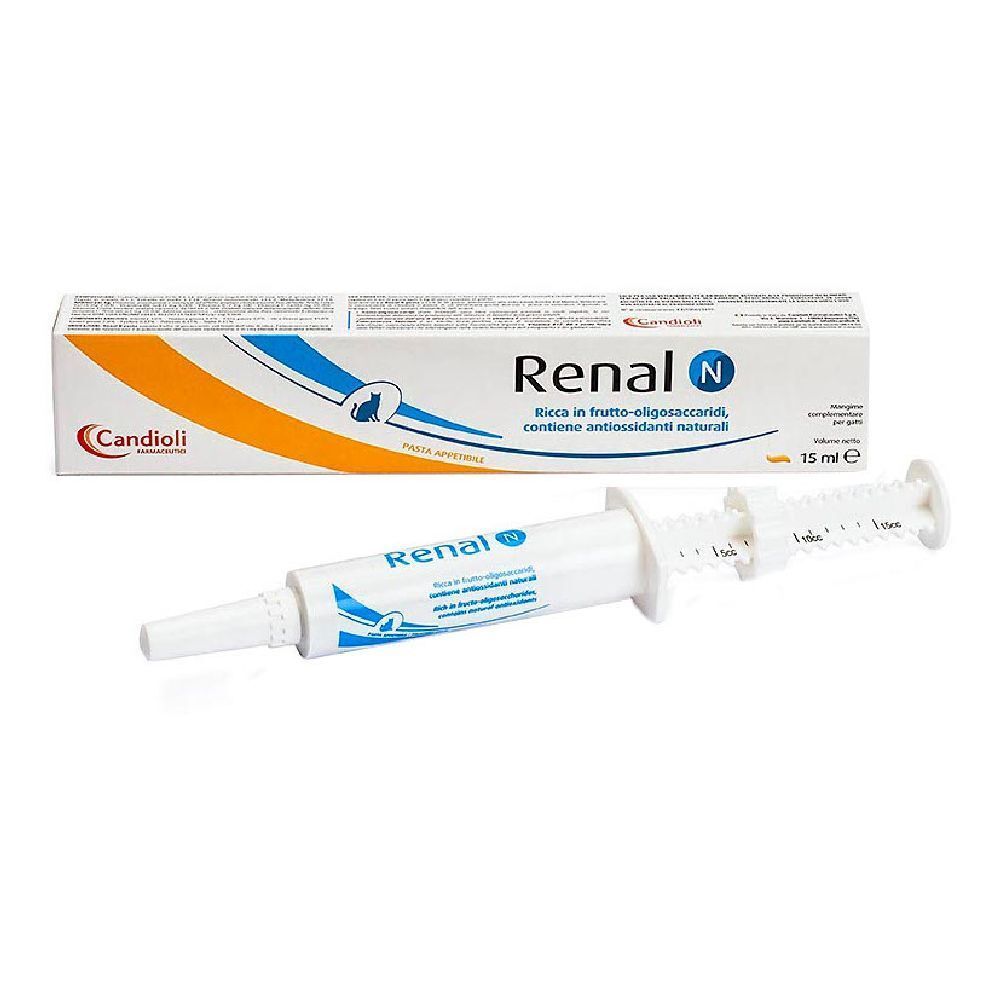 Spritze und Verpackung mit Aufschrift Renal N. Enthält Inhaltsstoffe. 15 ml.