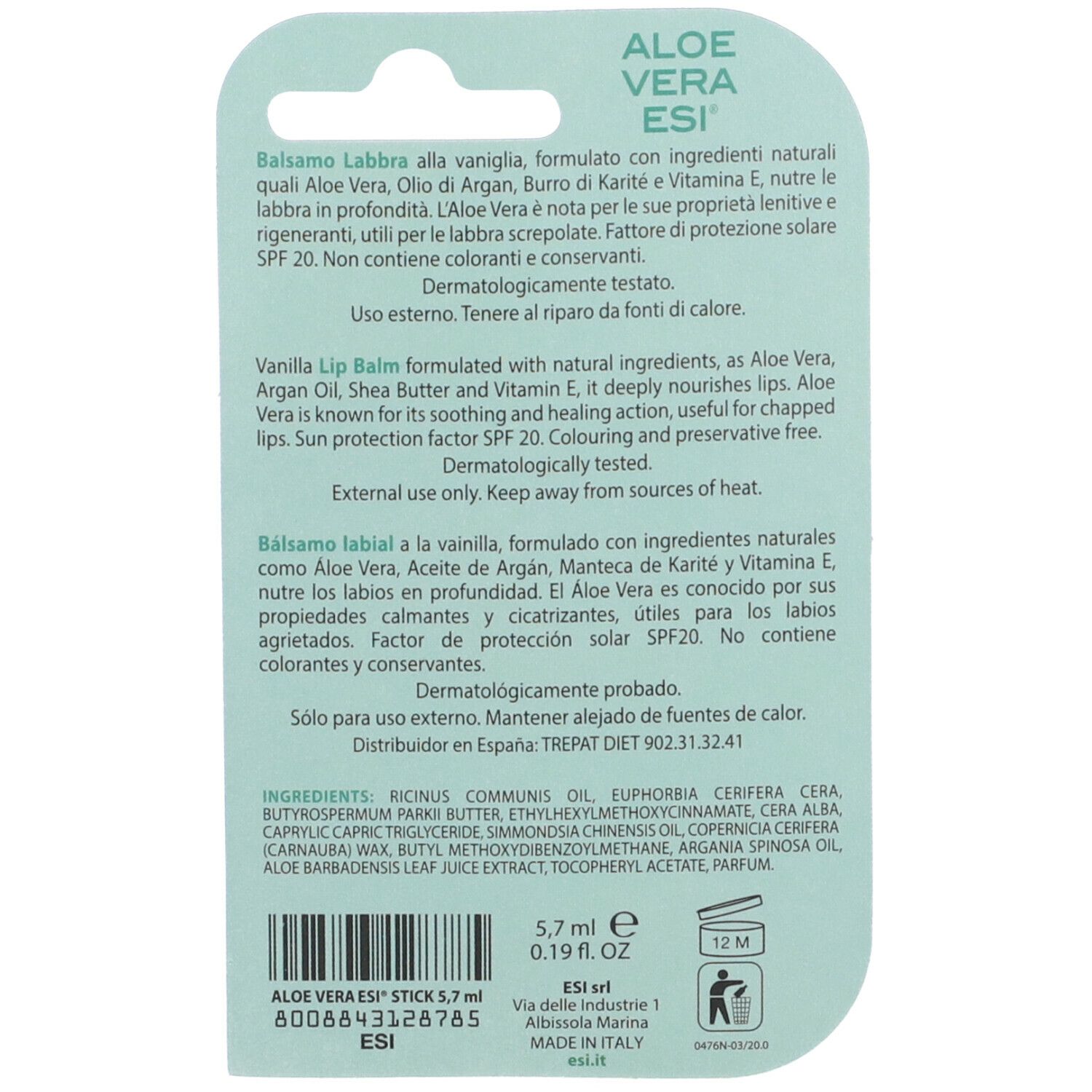 ESI Baume à lèvres à l'aloe vera