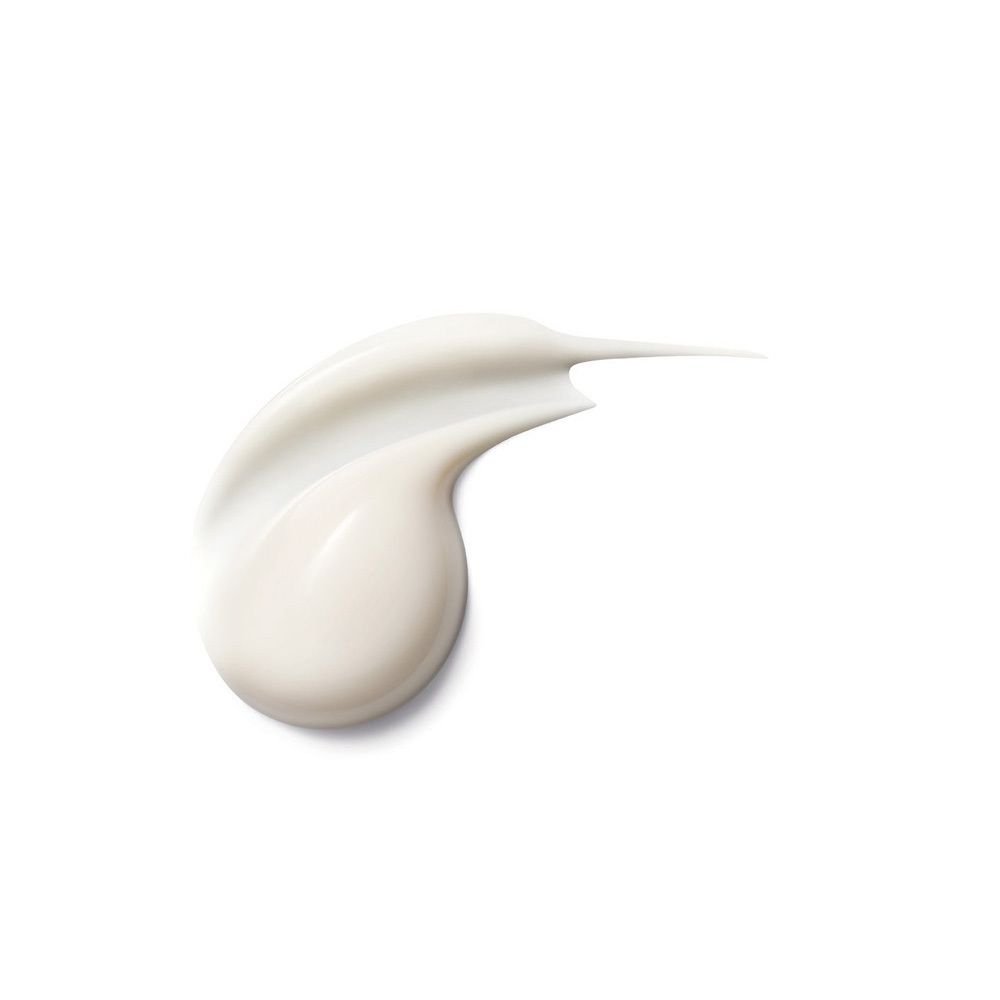 Goutte de crème blanche. Texture lisse. Forme de goutte avec pointe.