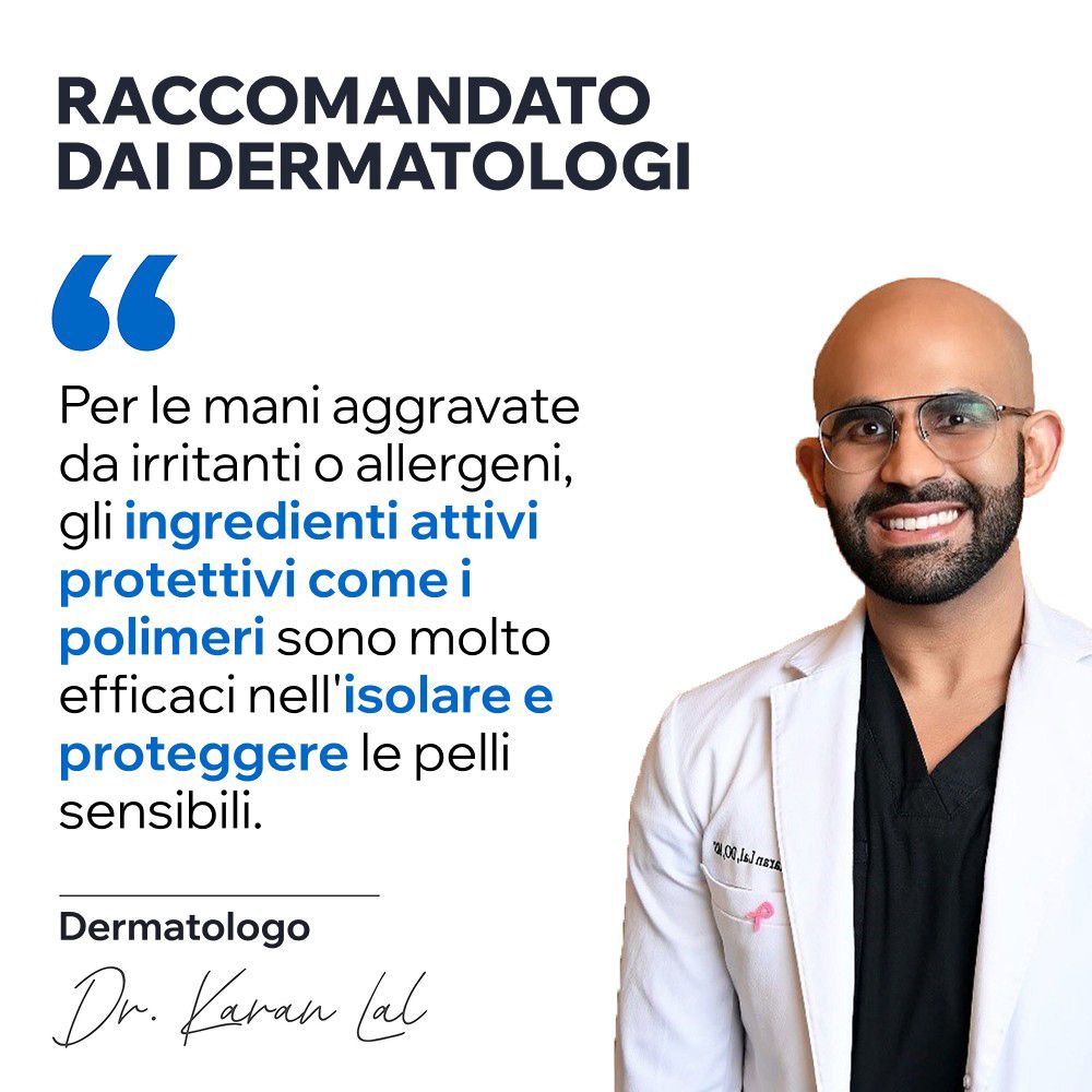 Dermatologe empfiehlt Uriage Bariéderm Cica Handcreme für empfindliche Haut.