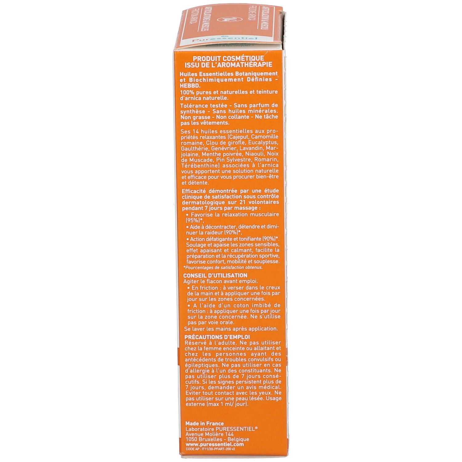Puressentiel Gelenke & Muskeln Arnika-Kupplung. Verpackung. 14 Öle und Arnika. 200ml.