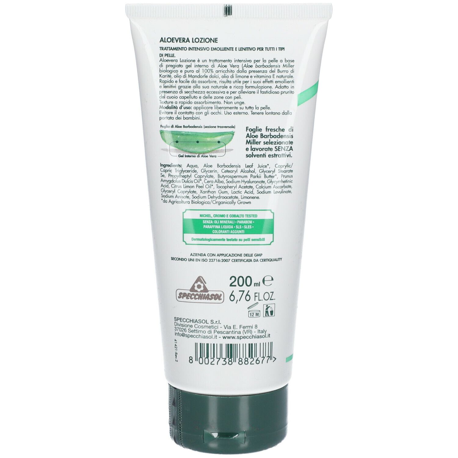 SPECCHIASOL Aloe Vera Öko-Bio-Lotion