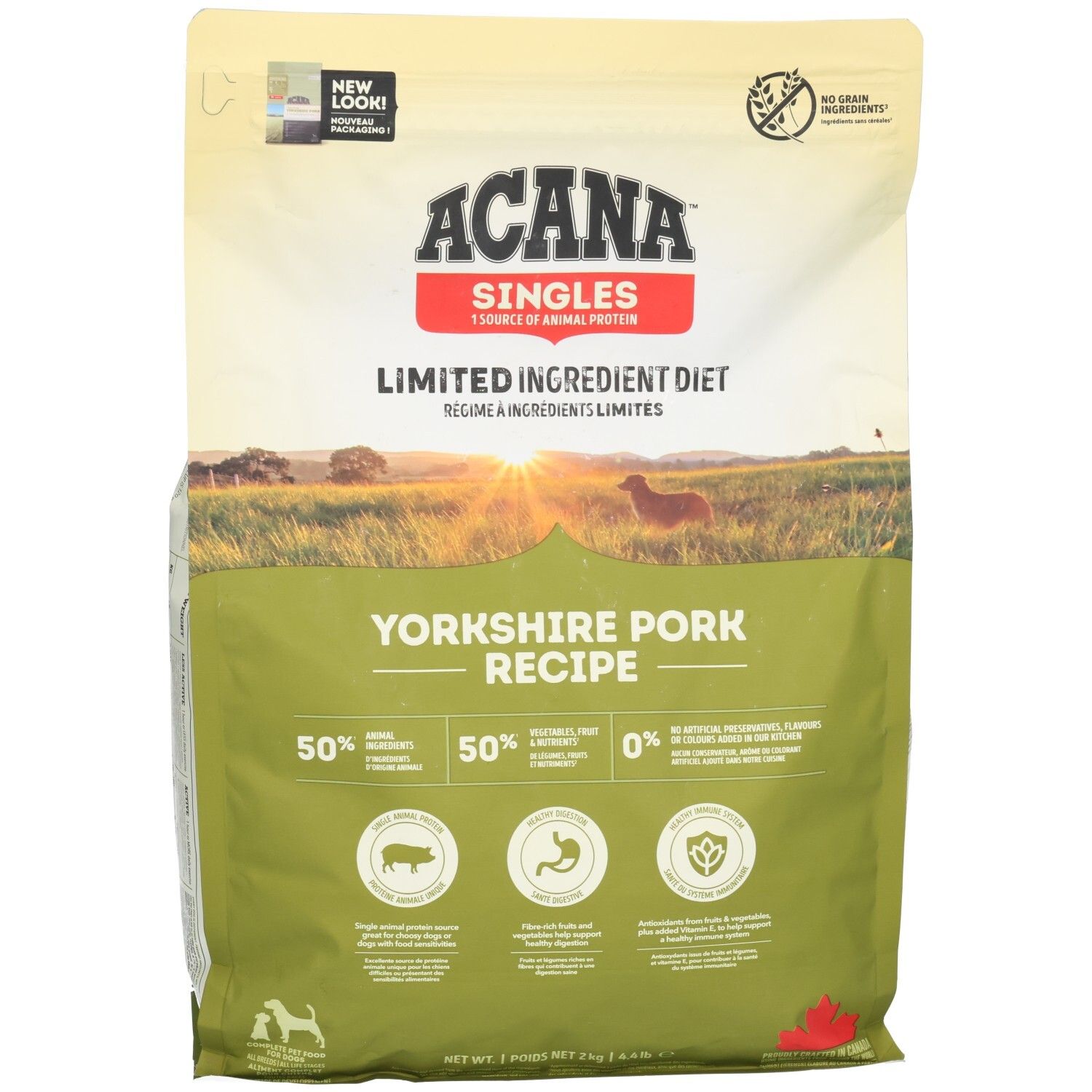 ACANA Yorkshire Pork Recipe nourriture pour chien, Limited Ingredient Diet, sac de 2kg.