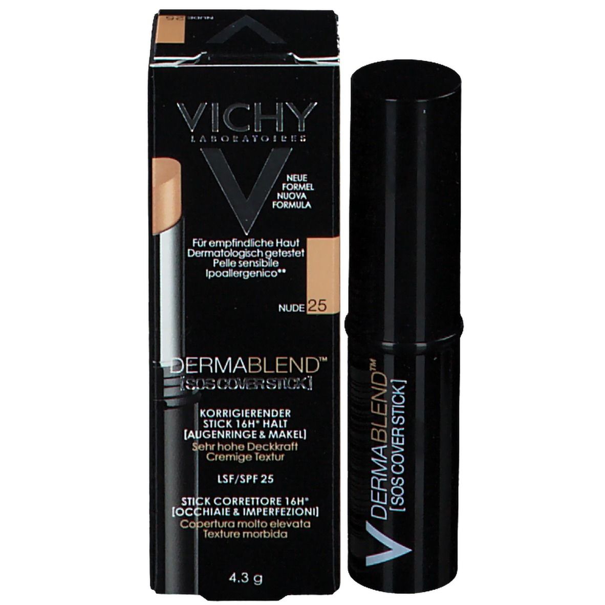 VICHY DERMABLEND™ SOS Coverstick 16H Nude teint 25