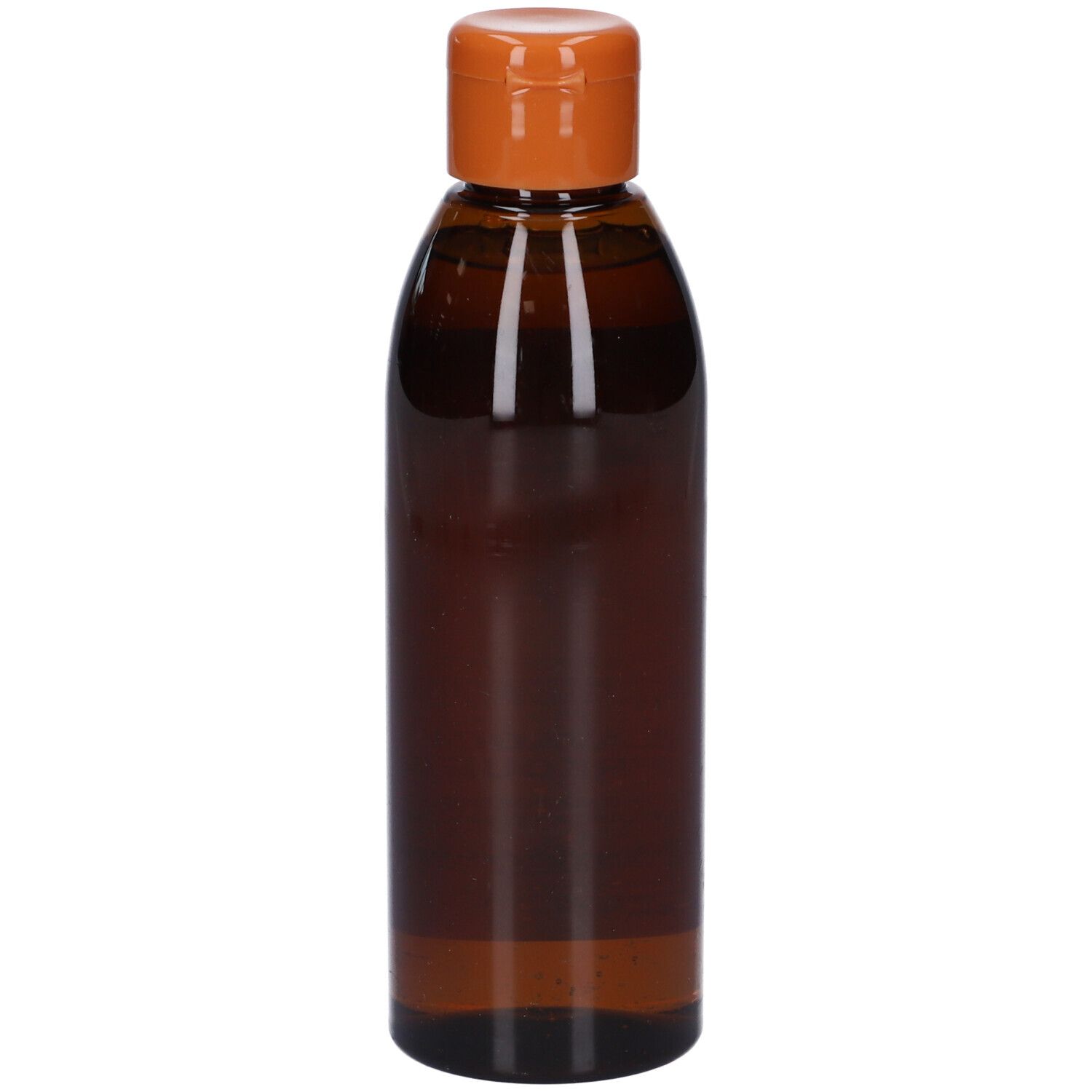 Braune Flasche mit orangefarbenem Deckel. Aufschrift: Restivoil. Flasche steht aufrecht. Keine weiteren Details sichtbar.