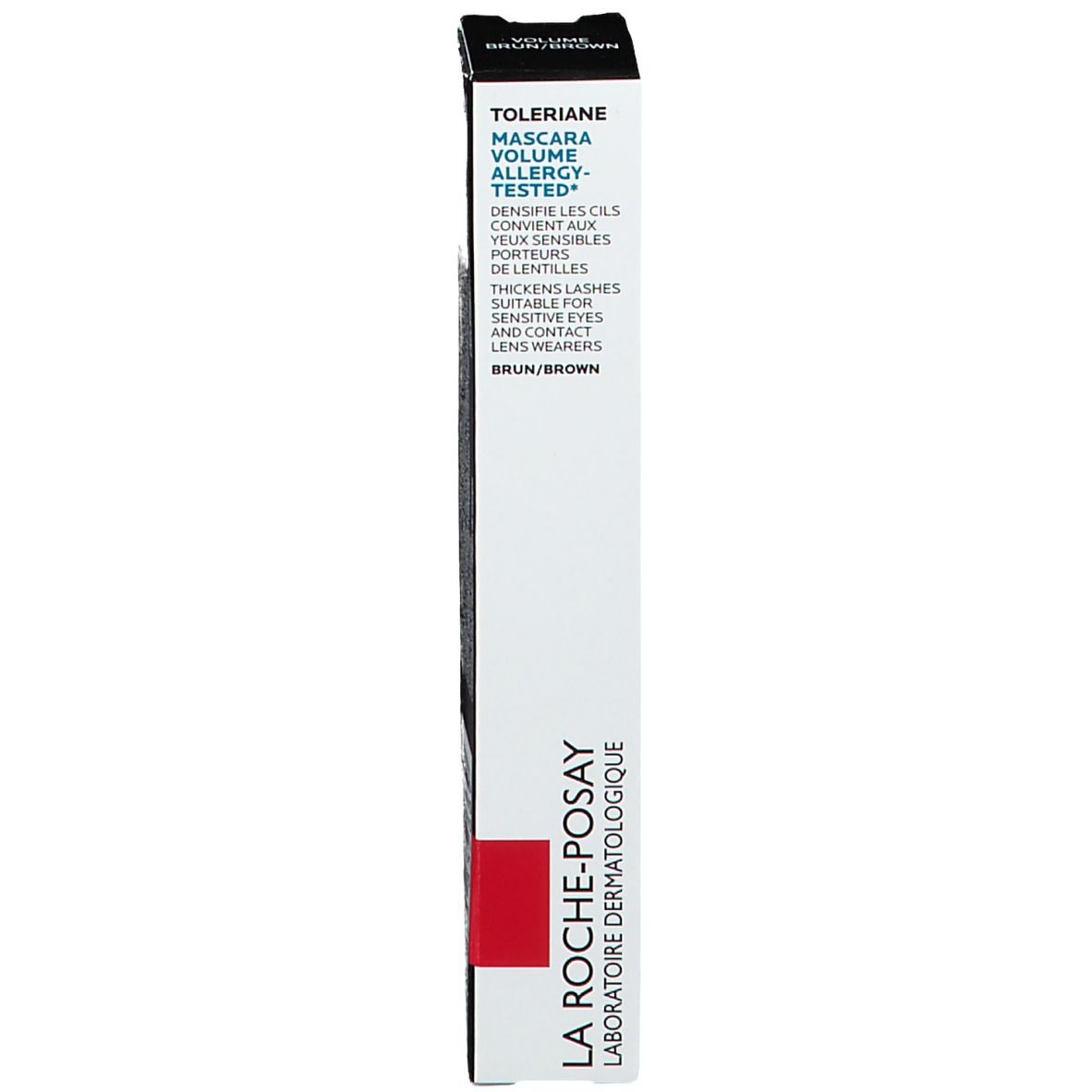 Emballage. Texte: Toleiane Mascara Volume. Marque: La Roche-Posay.