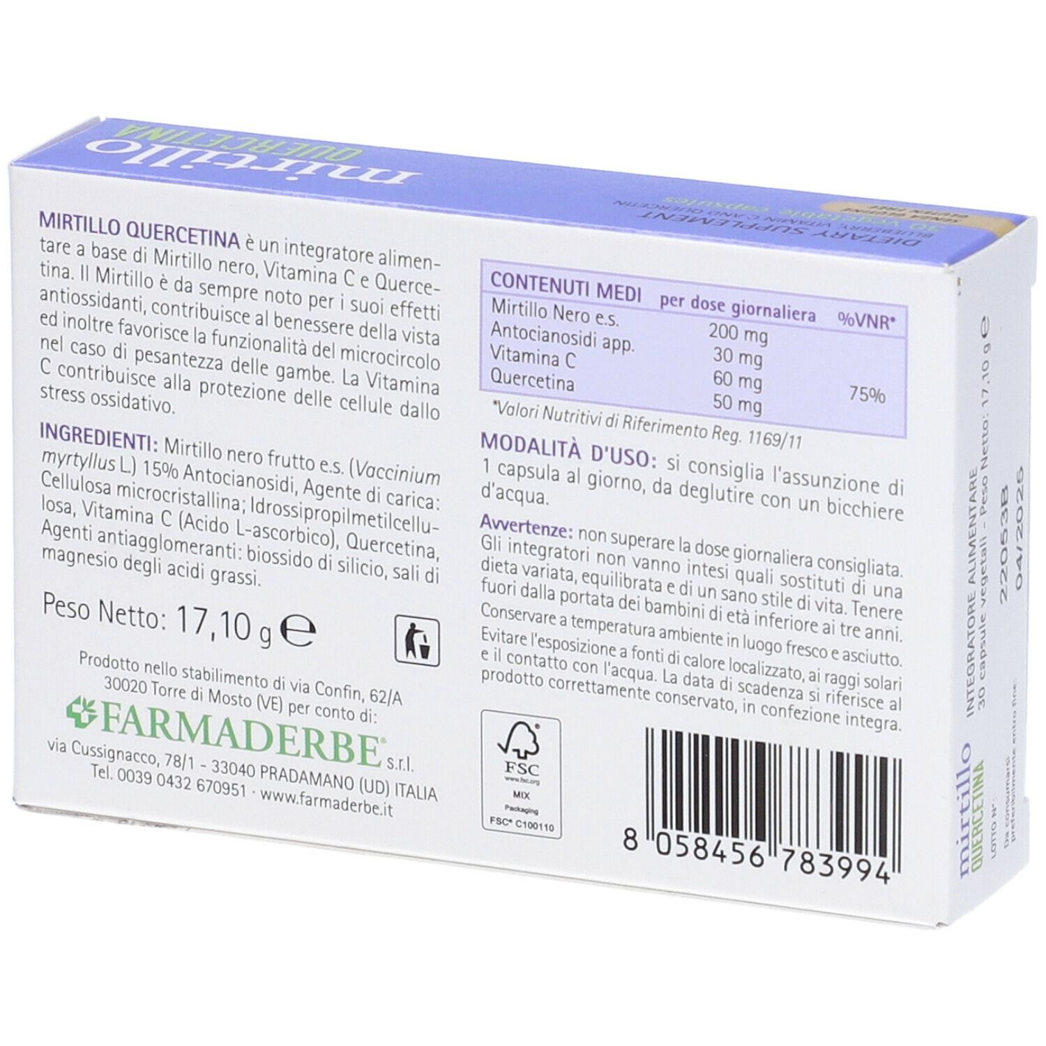 Myrte Quercetin 30 Kapsel Vegetali