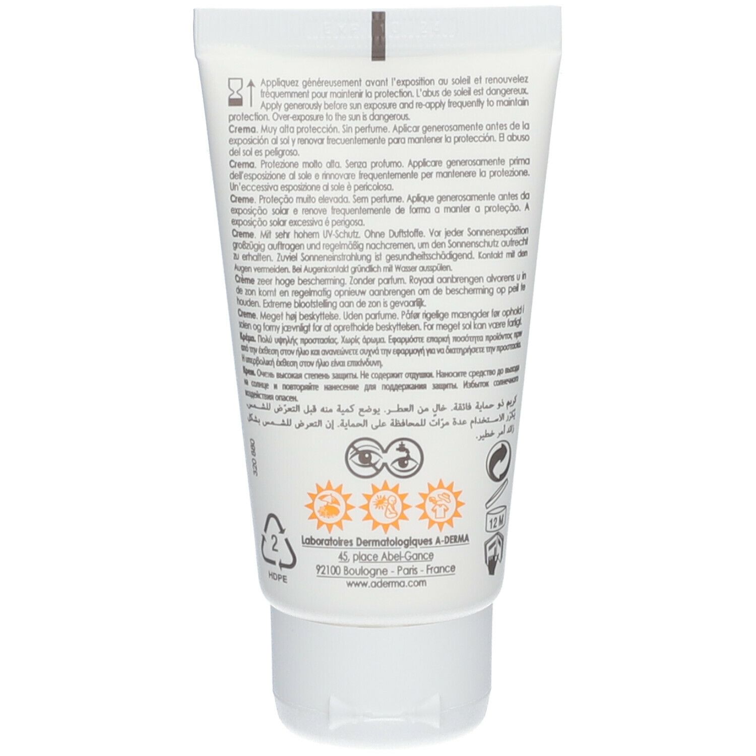 A-Derma Protect Crème SPF50+ sans parfum