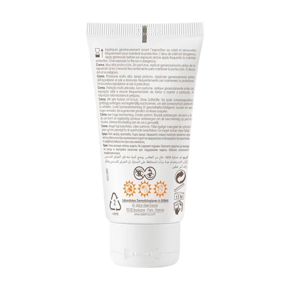 A-Derma Protect Crème SPF50+ sans parfum