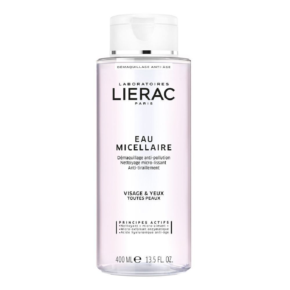 LIERAC Micellar-Wasser, 400 ml Flasche. Anti-Age-Make-up-Entferner. Für Gesicht und Augen, alle Hauttypen.