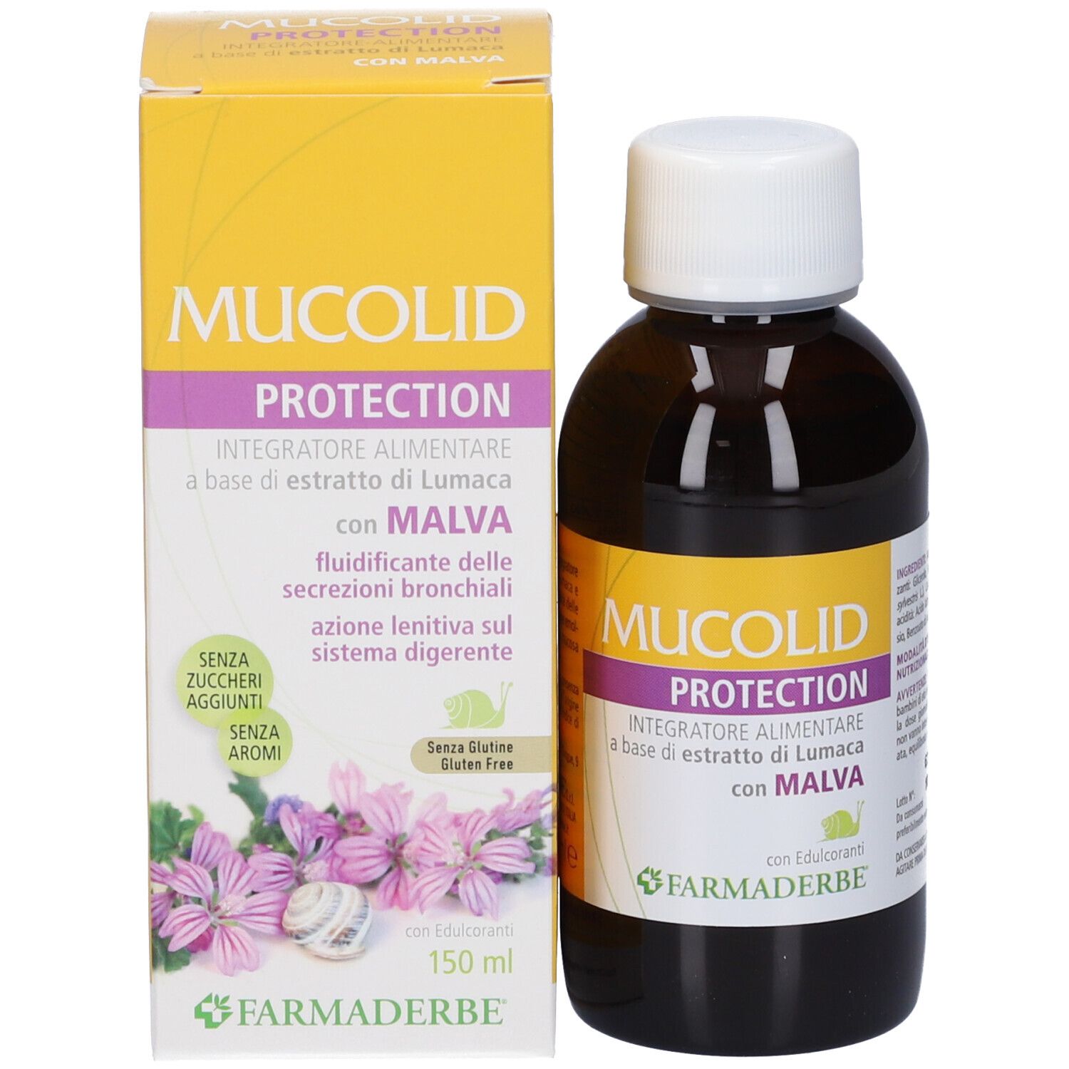Mucolid Protection, flüssiges Nahrungsergänzungsmittel mit Malve, 150ml.