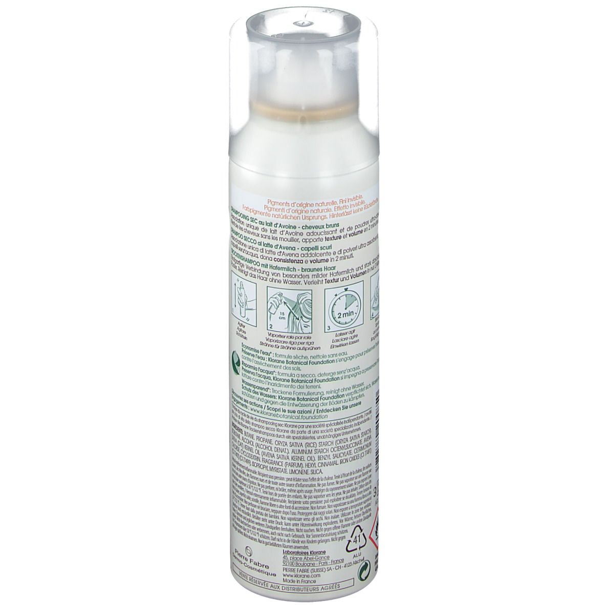 KLORANE Shampooing sec extra-doux cheveux bruns