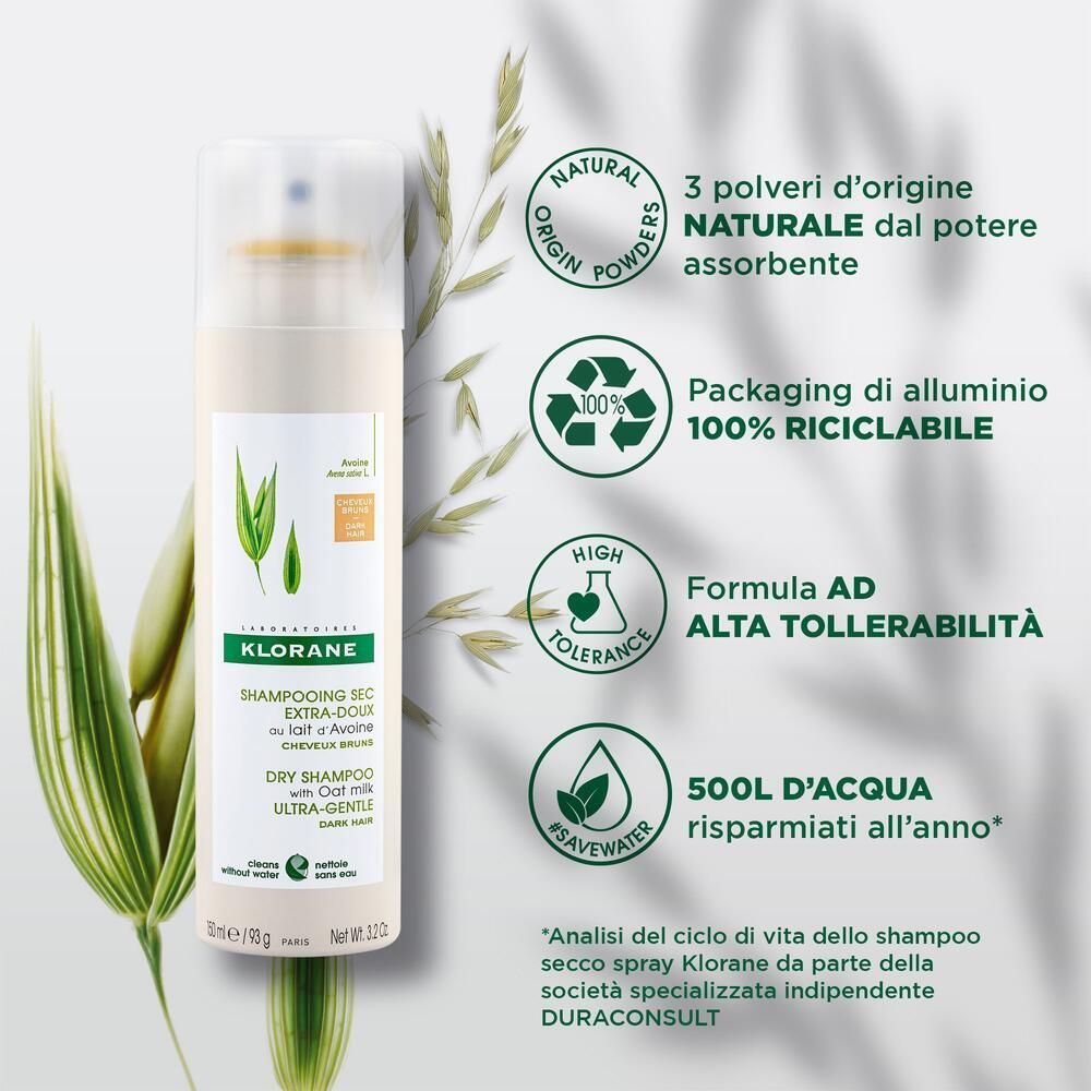 KLORANE Shampooing sec extra-doux cheveux bruns