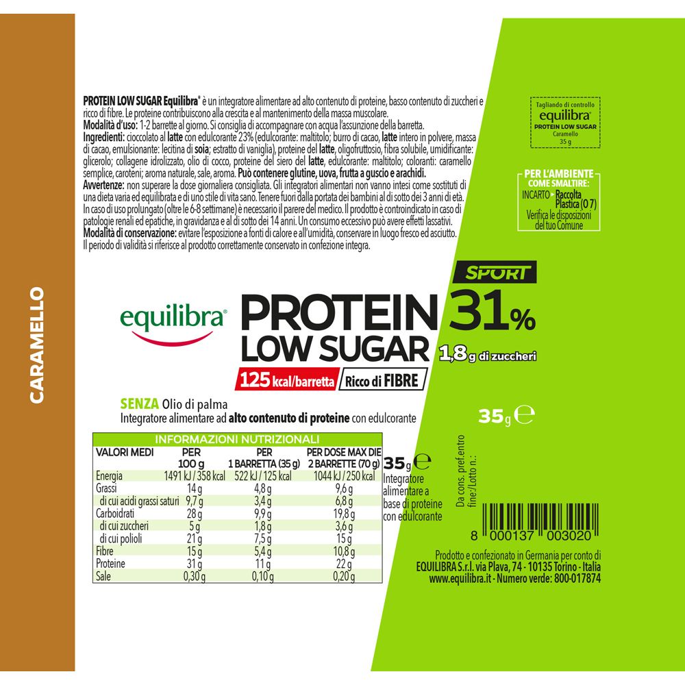Equilibra® Barre Protéinée Low Sugar Caramel