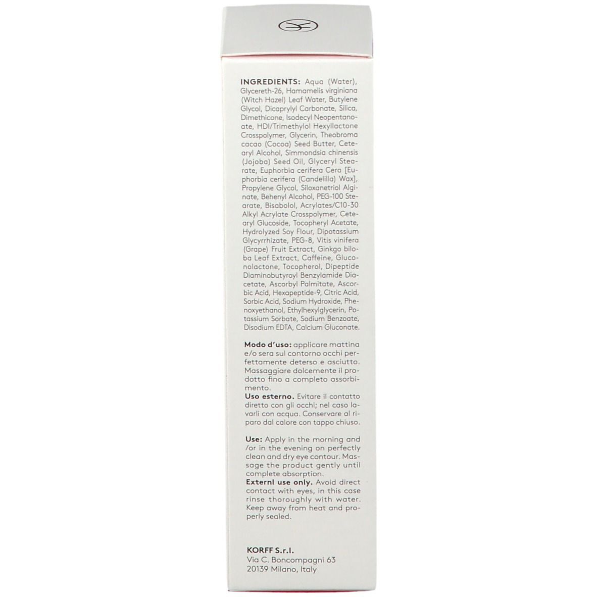 Karton. Text: Inhaltsstoffe. Anwendungshinweise. Nur zur äußerlichen Anwendung.