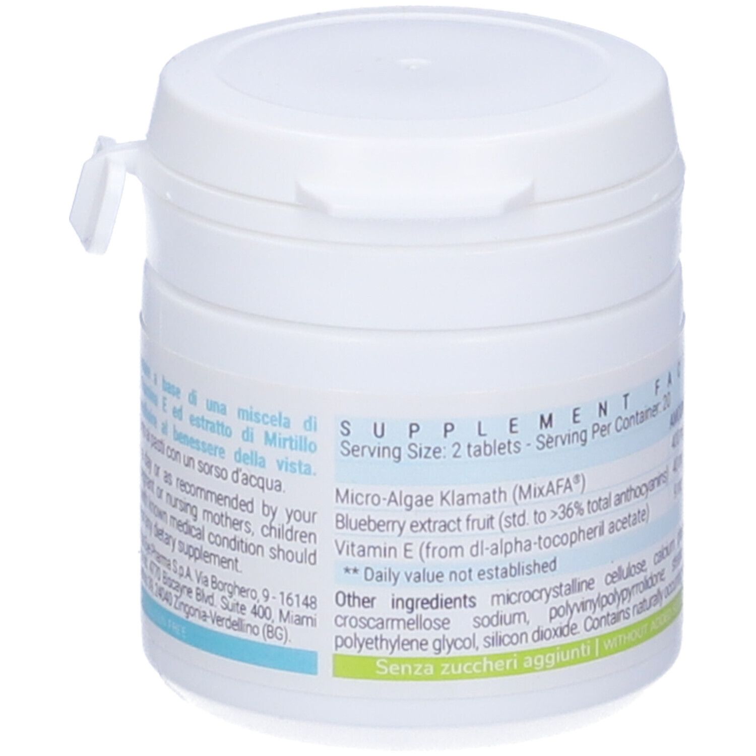 Boîte blanche avec inscription Fridop®. Dos avec informations sur les ingrédients. Contient 40 comprimés. Inscription : Complément alimentaire. Marque : EYEPHARMA.