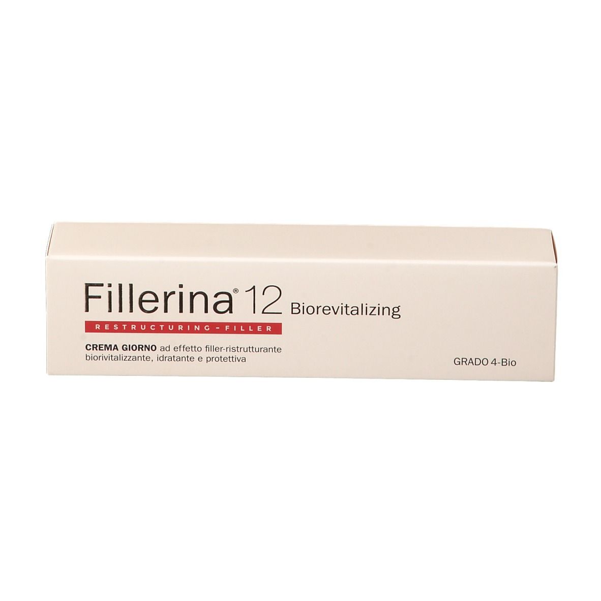 Emballage Fillerina 12 Biorevitalizing. Crème giorno ad effetto filler. Grado 4-Bio.