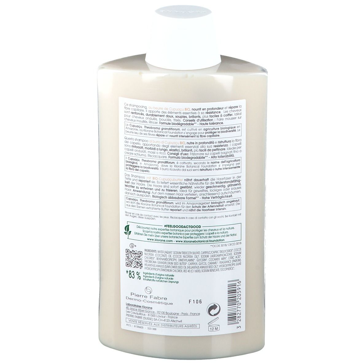 Klorane Shampooing au beurre de Cupuaçu BIO