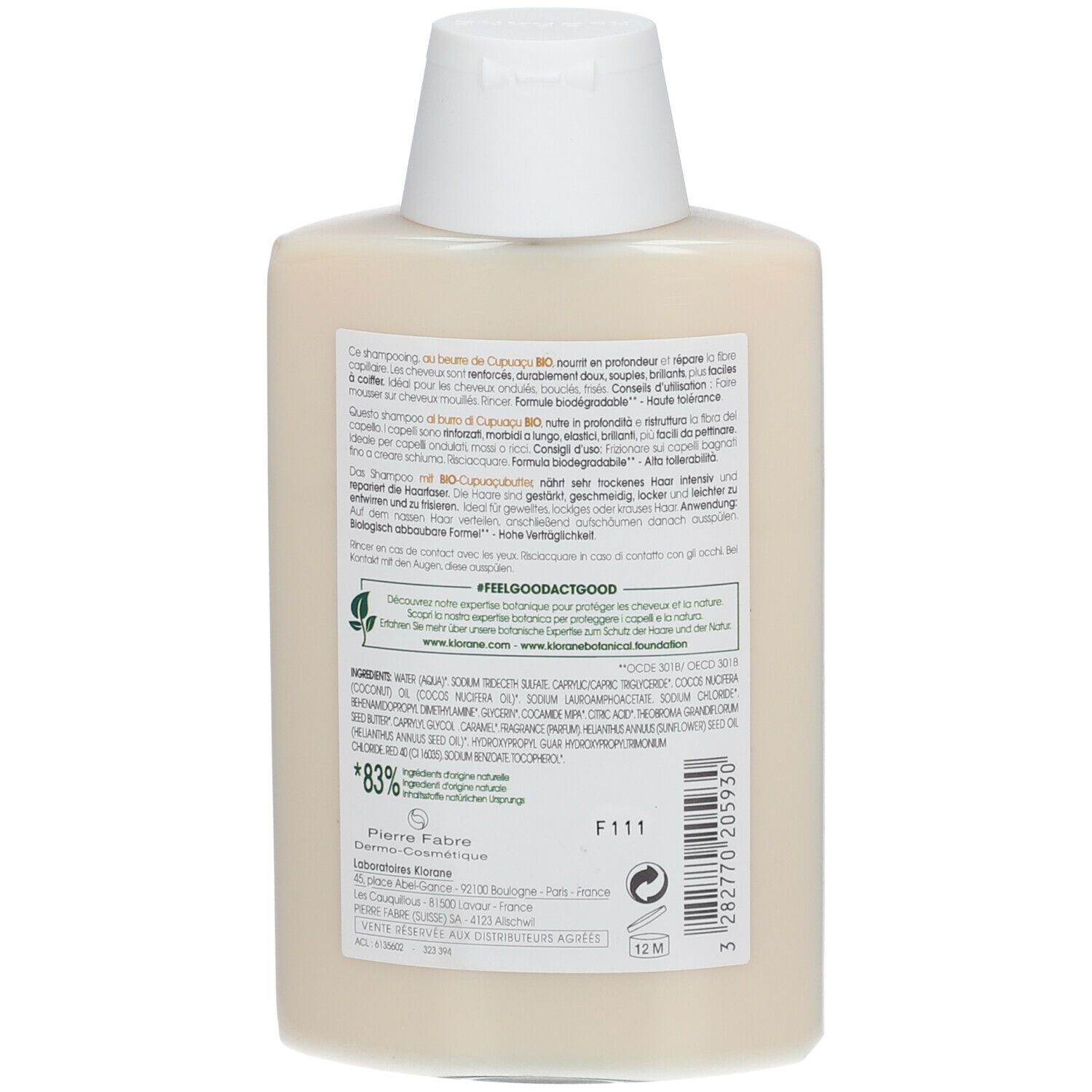 Klorane Shampooing au beurre de Cupuaçu BIO