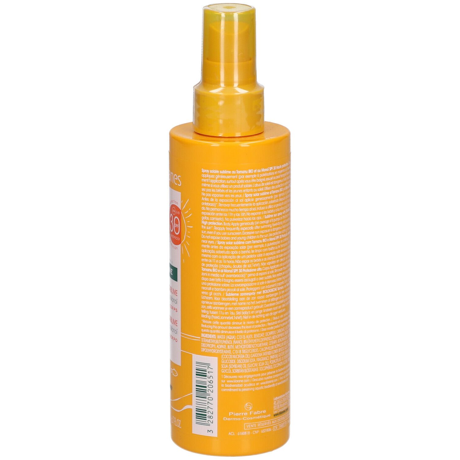 KLORANE Spray solaire sublime au Tamanu Bio et au Monoï  SPF30