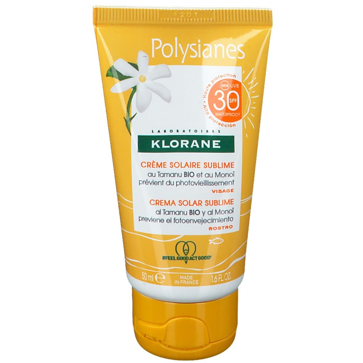 KLORANE Polysianes Crème Solaire Sublime au Tamanu Bio et au Monoï SPF30