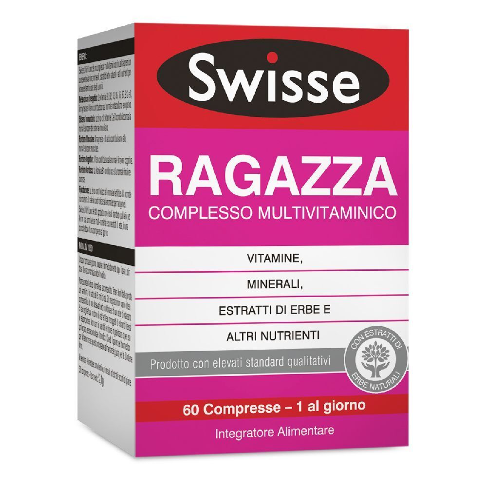 Swisse Ragazza Multivitamin-Komplex. Rosa-weiße Verpackung. 60 Tabletten. Mit Vitaminen, Mineralien und Kräuterextrakten.