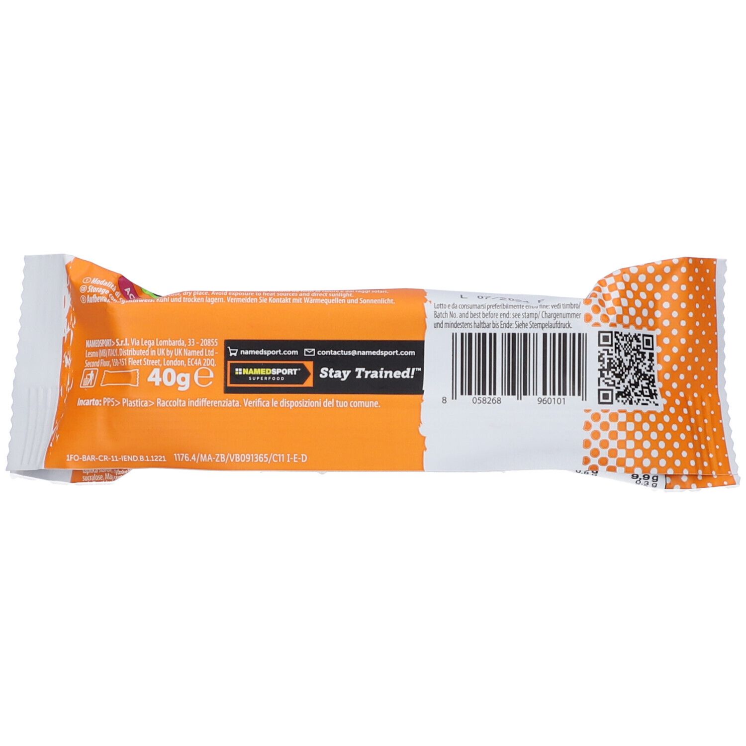 NAMEDSPORT® Zuckerarmer knuspriger Protein-Riegel mit hohem Proteingehalt