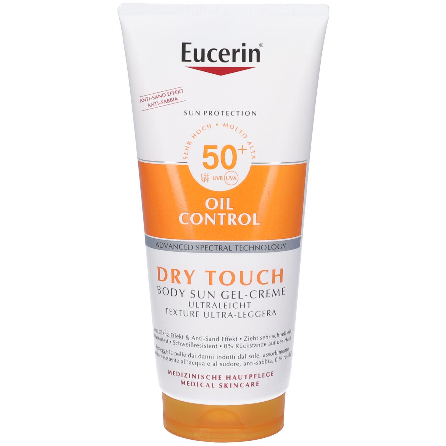 Eucerin Protection Solaire Gel-Crème Oil Control SPF 50+. Peau sèche, texture ultra-légère. Avec Advanced Spectral Technology.