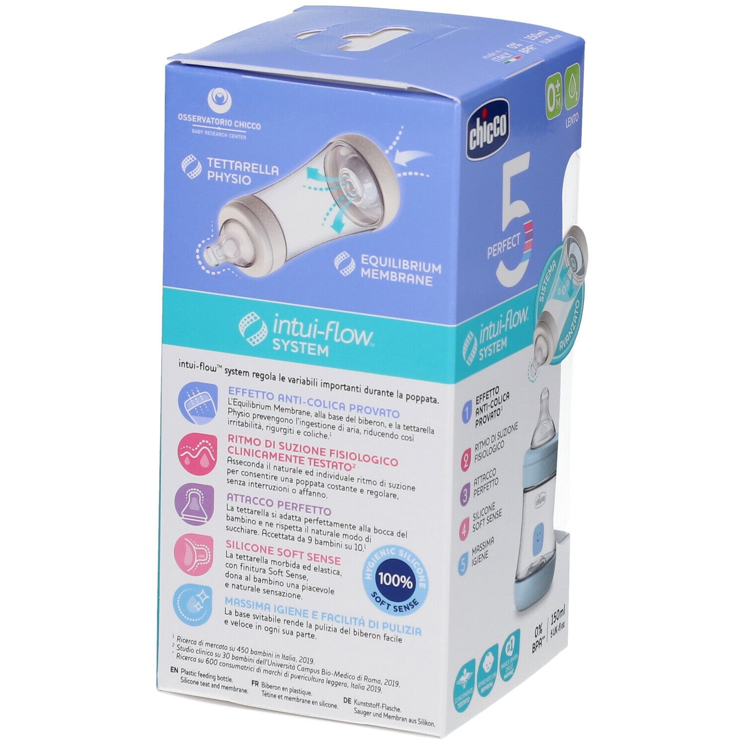Chicco PERFECT 5 Flasche 150 ml Slow Flow 0+