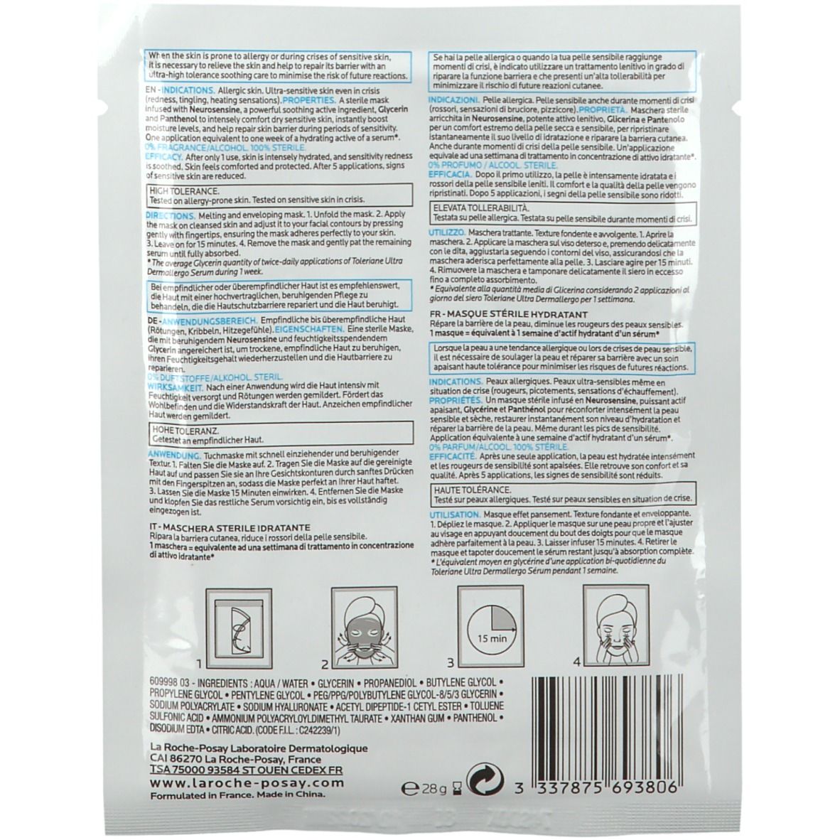 La Roche Posay Toleraine Ultra Dermallergo Tuchmaske