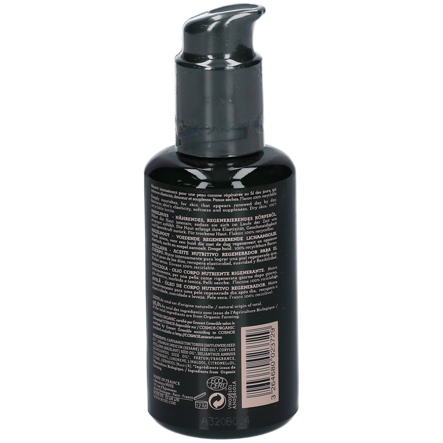 Nuxe Bio Organic Noisette Huile Corps Nourrissante Régénérante