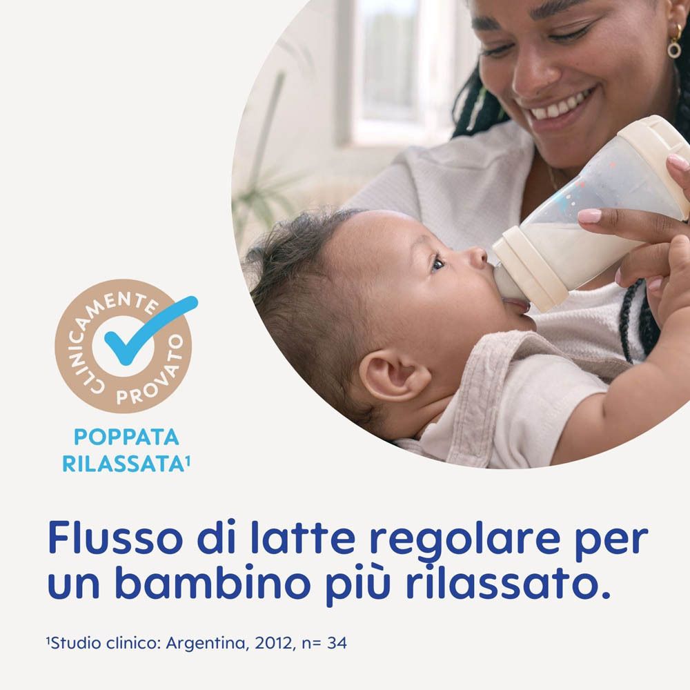 Mère nourrissant bébé avec un biberon MAM Easy Start™. Testé cliniquement.