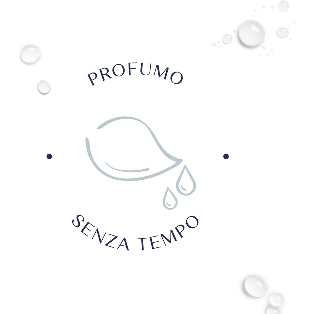 Logo : Parfum intemporel. Symbole de feuille avec gouttes.