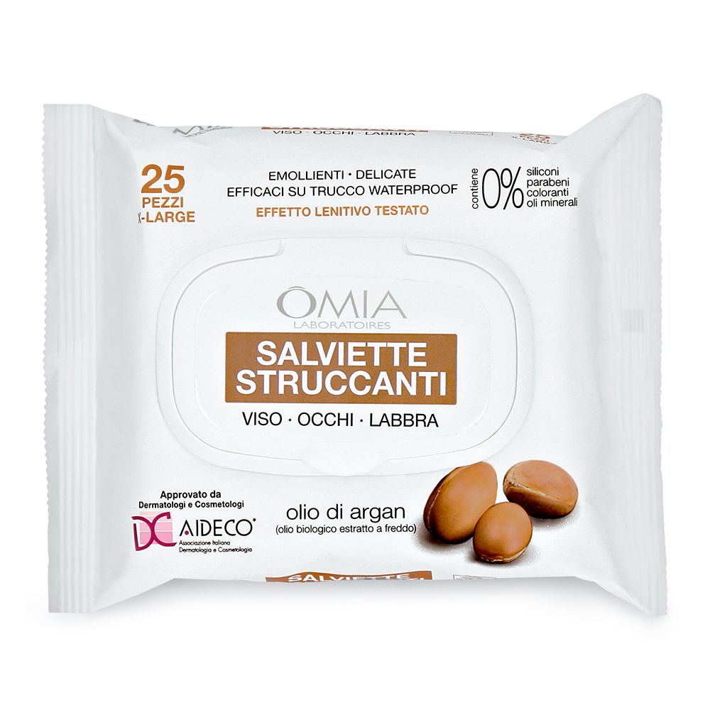 OMIA Lingettes nettoyantes Visage, Yeux, Lèvres - Huile d'Argan