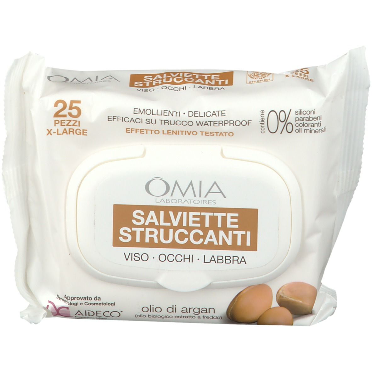 OMIA Lingettes nettoyantes Visage, Yeux, Lèvres - Huile d'Argan