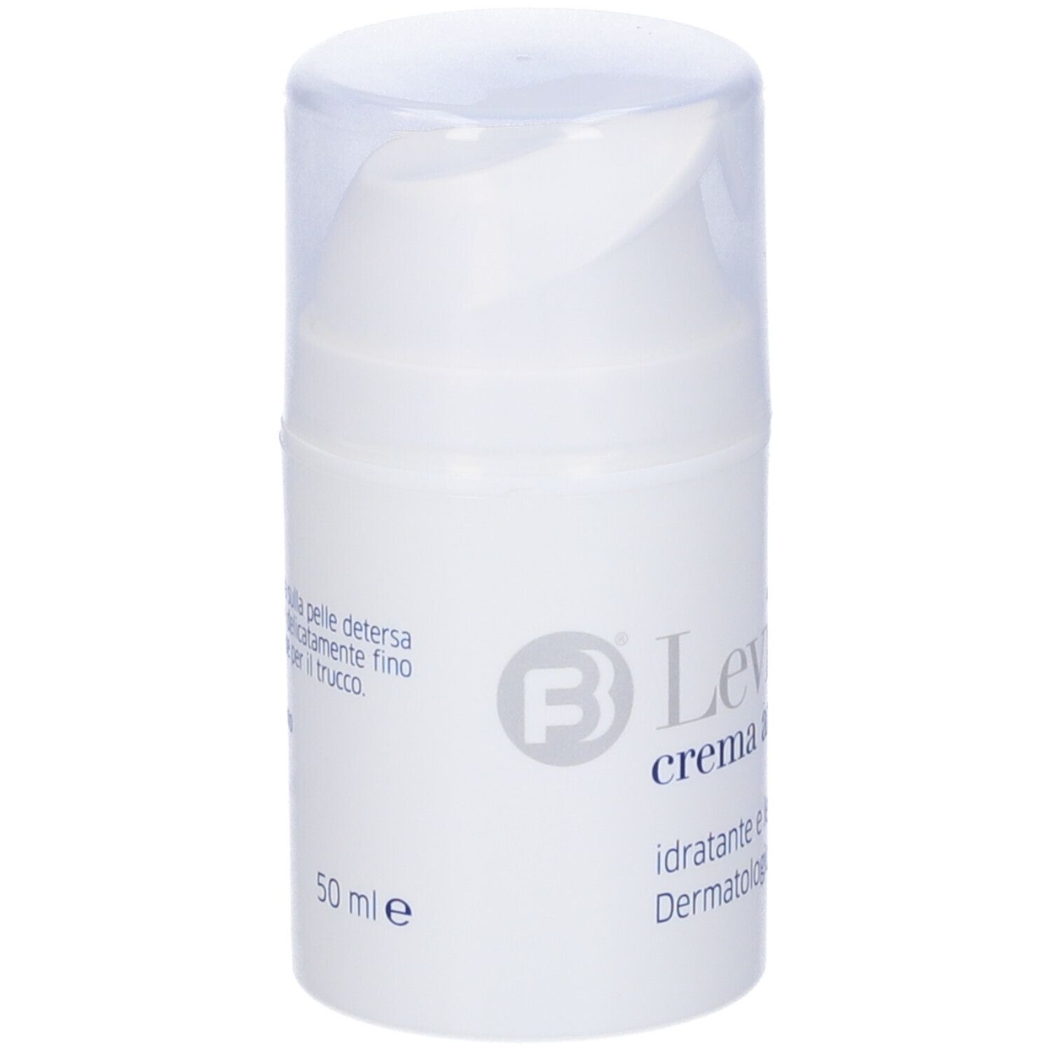 Tube de crème blanc avec couvercle transparent. Inscription : Levidade crema anti-aging. Hydratant et lissant.