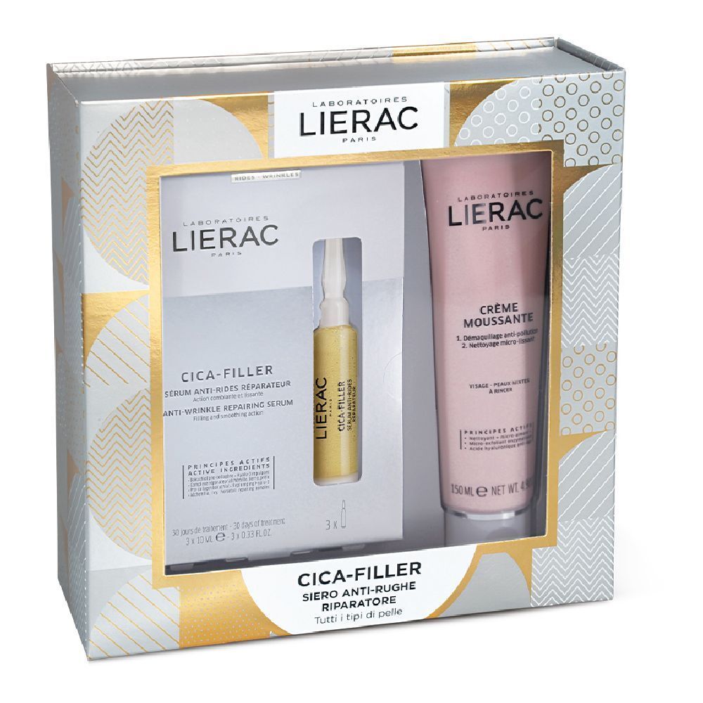 LIERAC Boîte Cica-Filler Sérum réparateur anti-rides  + Crème mousse démaquillante