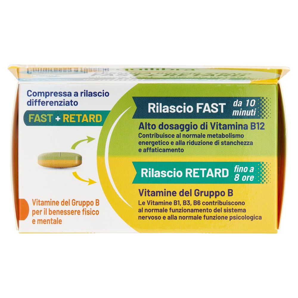 Equilibra B-Vitamine Tabletten mit schneller und verzögerter Freisetzung, für körperliches und geistiges Wohlbefinden.